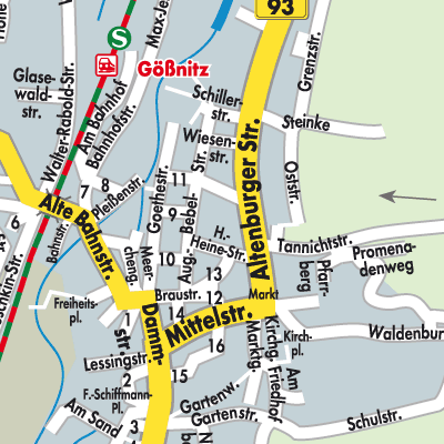 Stadtplan Gößnitz