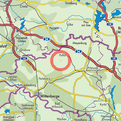 Landkarte Gülitz-Reetz