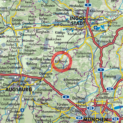 Landkarte Gachenbach