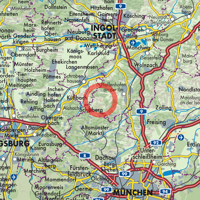 Landkarte Gerolsbach