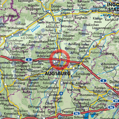Landkarte Gersthofen