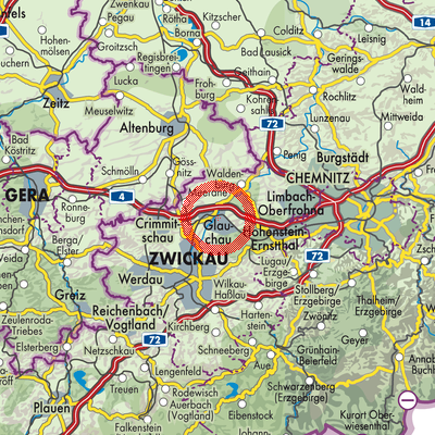 Landkarte Glauchau