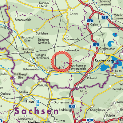 Landkarte Gorden-Staupitz