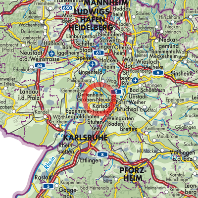 Landkarte Graben-Neudorf