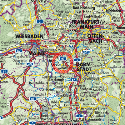 Landkarte Groß-Gerau