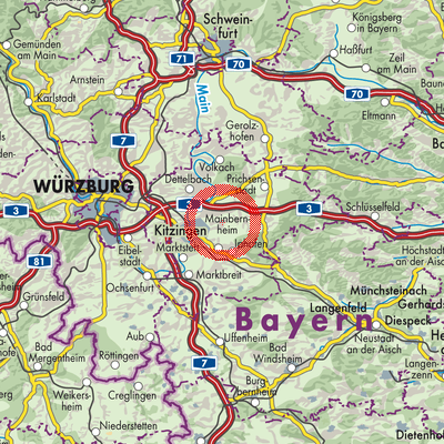 Landkarte Großlangheim