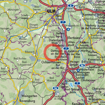Landkarte Gutenzell-Hürbel