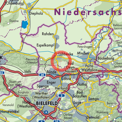 Landkarte Hüllhorst
