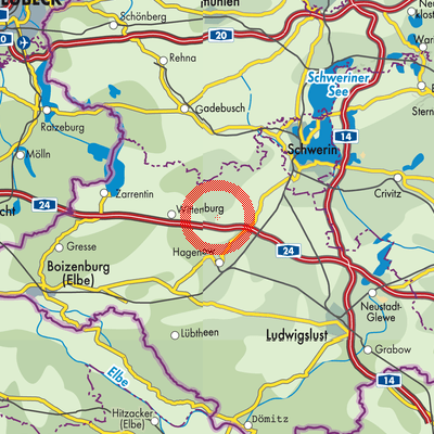 Landkarte Hülseburg