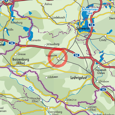 Landkarte Hagenow