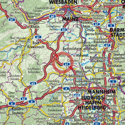 Landkarte Hangen-Weisheim