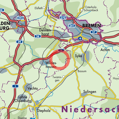 Landkarte Harpstedt