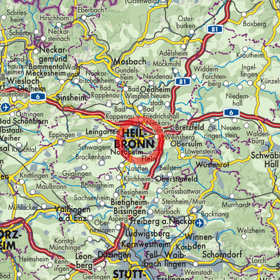Landkarte Heilbronn
