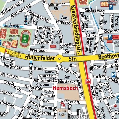 Stadtplan Hemsbach