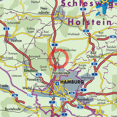 Landkarte Henstedt-Ulzburg