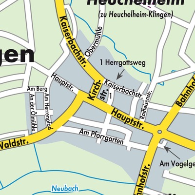 Stadtplan Heuchelheim-Klingen