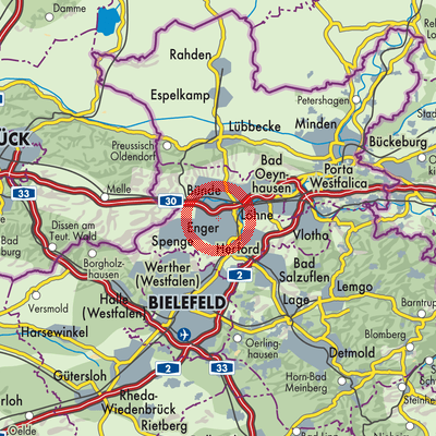 Landkarte Hiddenhausen