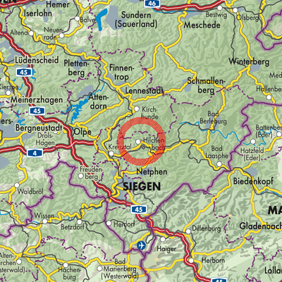 Landkarte Hilchenbach