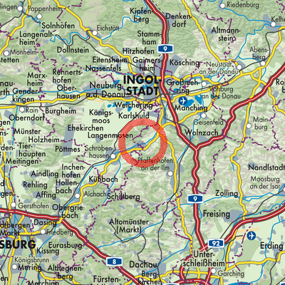 Landkarte Hohenwart