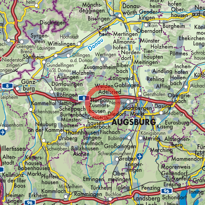 Landkarte Horgau