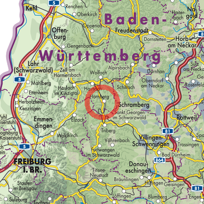 Landkarte Hornberg