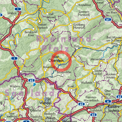 Landkarte Idar-Oberstein