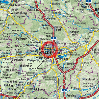 Landkarte Ingolstadt