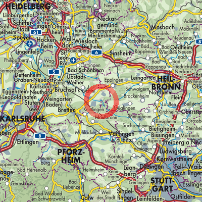 Landkarte Kürnbach