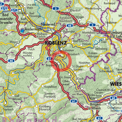 Landkarte Kamp-Bornhofen