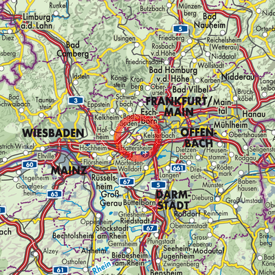 Landkarte Kelsterbach