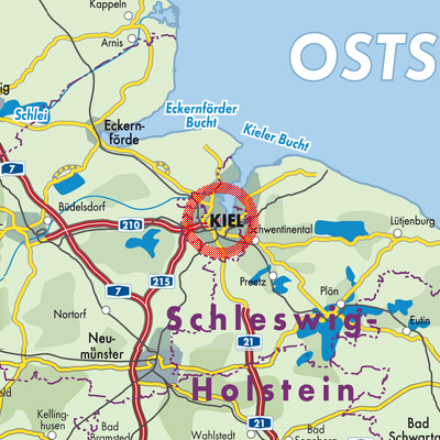 Landkarte Kiel