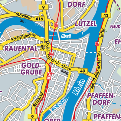 Übersichtsplan Koblenz