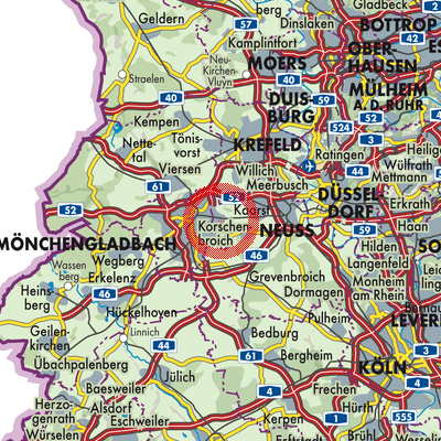 Landkarte Korschenbroich