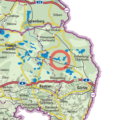 Landkarte Kreba-Neudorf - Chrjebja-Nowa Wjes