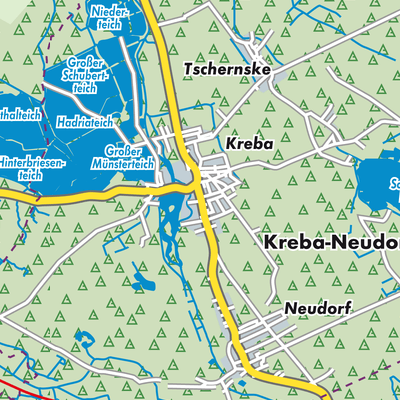 Übersichtsplan Kreba-Neudorf - Chrjebja-Nowa Wjes