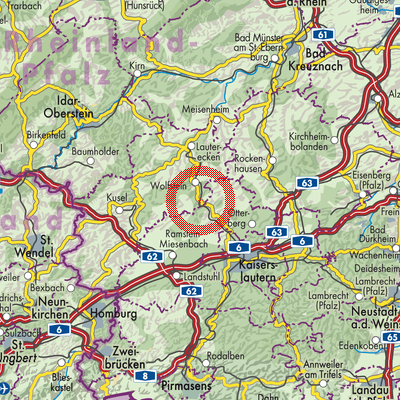 Landkarte Kreimbach-Kaulbach