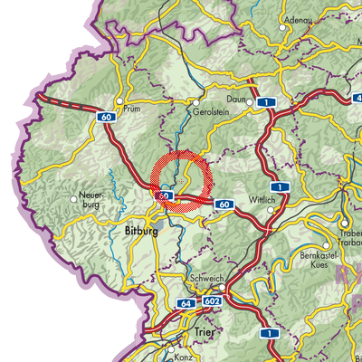 Landkarte Kyllburgweiler