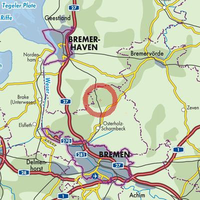 Landkarte Lübberstedt