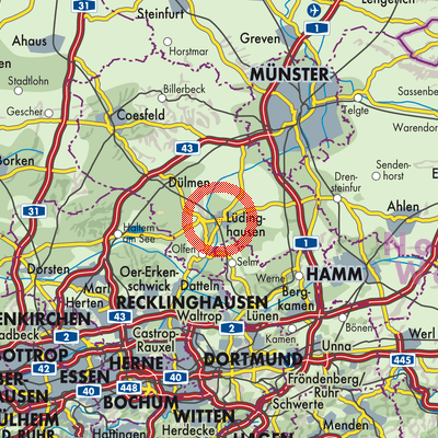 Landkarte Lüdinghausen