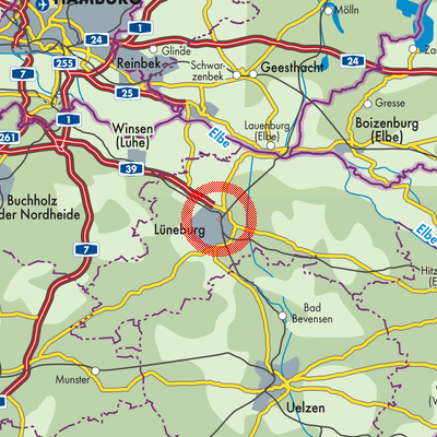 Landkarte Lüneburg