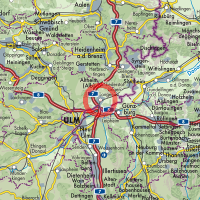 Landkarte Langenau
