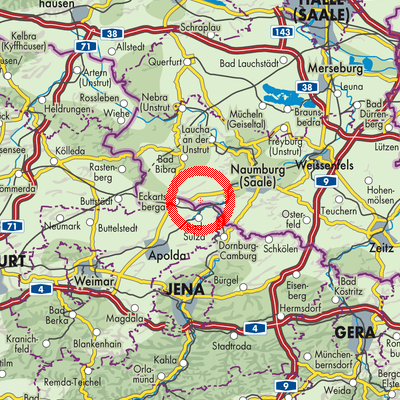 Landkarte Lanitz-Hassel-Tal