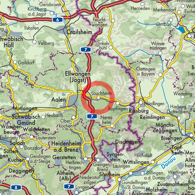 Landkarte Lauchheim