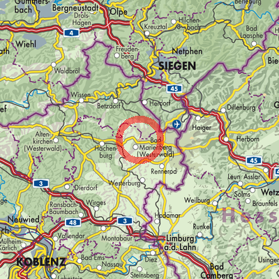 Landkarte Lautzenbrücken
