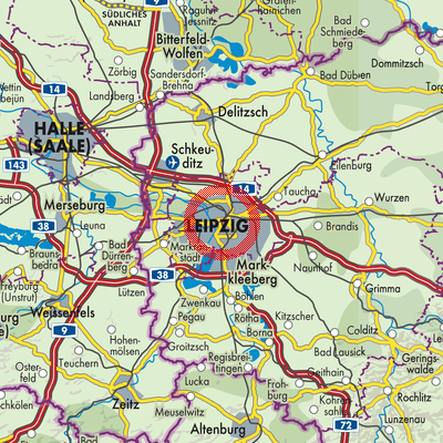 Landkarte Leipzig