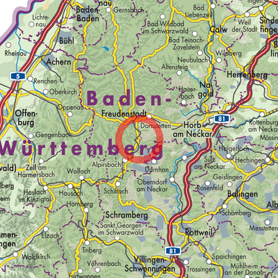Landkarte Loßburg