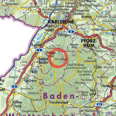 Landkarte Loffenau