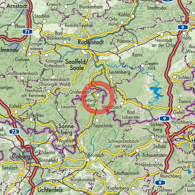 Landkarte Ludwigsstadt