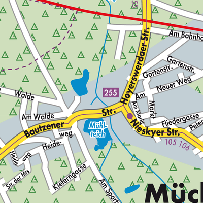 Stadtplan Mücka - Mikow