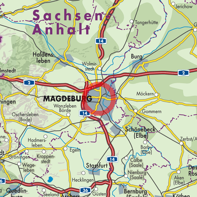 Landkarte Magdeburg